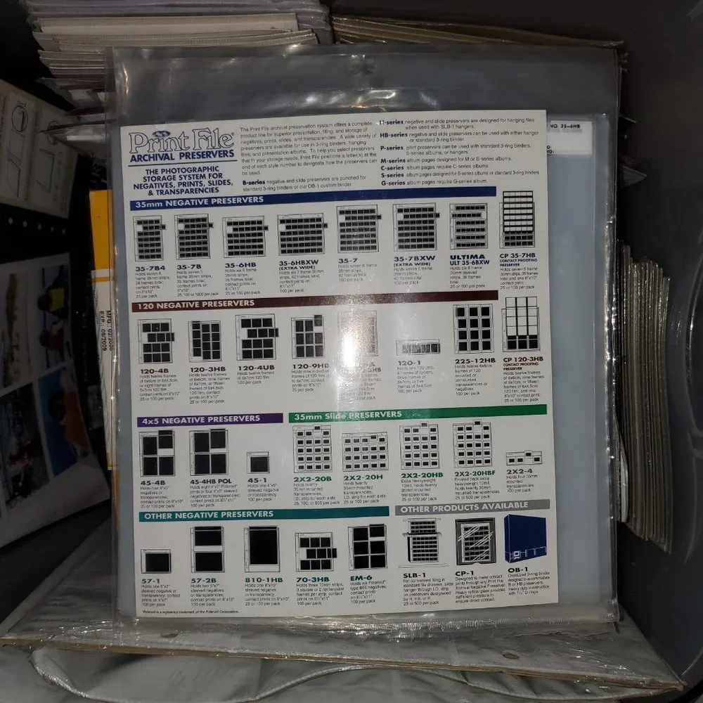 Print File 25 - 35mm Film Archival Negative Preservers - SET of 5 (New)
